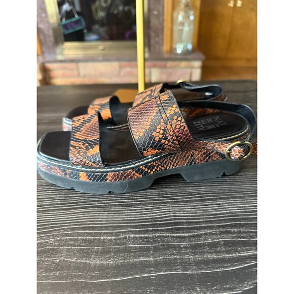 Naturalizer Holden Brown Orange Snake Platform Sandals Sz. 7.5 - Picture 7 of 7